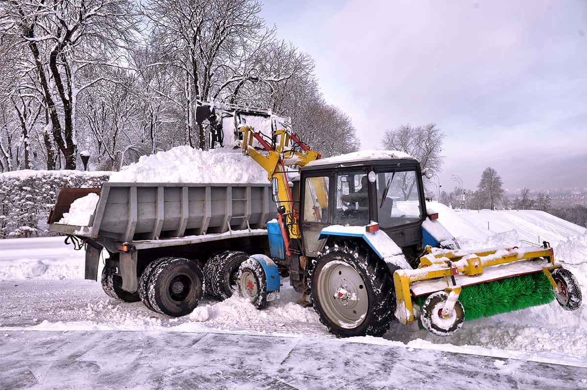 Winter weather dump truck