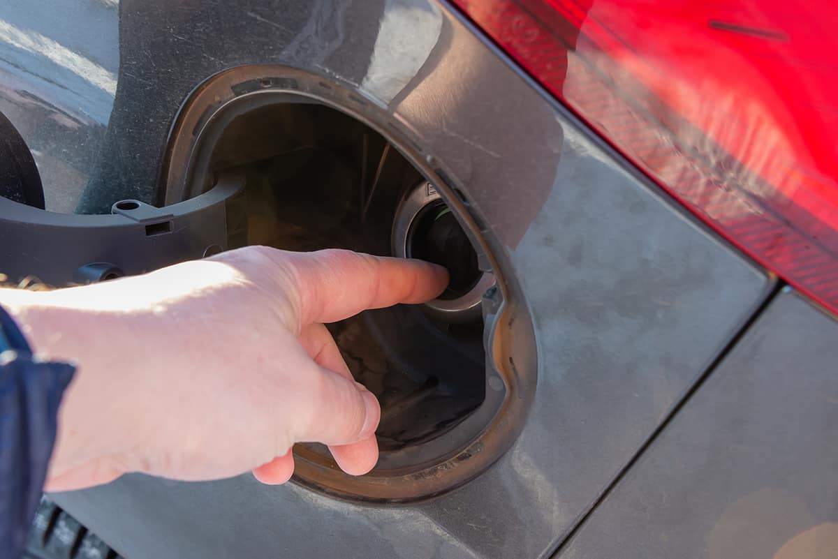 A clogged fuel filler neck