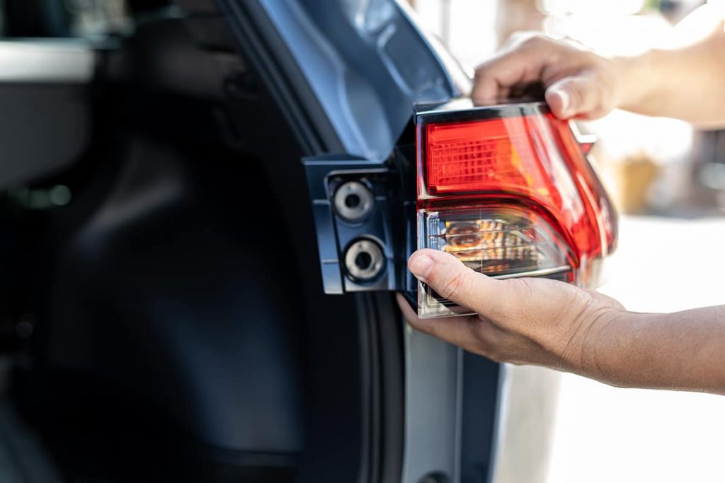 all lights go on in car